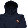 Organic Kids Standing Horse Hoodie - Brown Embroidery