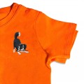 Baby Organic Playful Collie Dog T Shirt - Black Embroidery