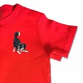 Baby Organic Playful Collie Dog T Shirt - Black Embroidery