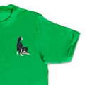 Organic Kids Playful Border Collie Dog T Shirt - Black Embroidery