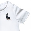 Organic Kids Playful Border Collie Dog T Shirt - Black Embroidery