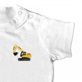 Baby Boys Digger T Shirt - Yellow Embroidery