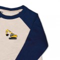 Baby Boys Digger T Shirt - Yellow embroidery