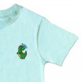 Organic Kids Dinosaur T Shirt - Green Embroidery