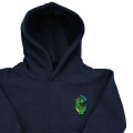 Organic Kids Dinosaur Hoodie - Green Embroidery