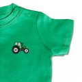 Baby Boys Organic Tractor T Shirt - Green Embroidery