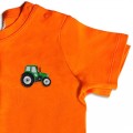 Baby Boys Organic Tractor T Shirt - Green Embroidery