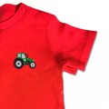 Boys Baby Tractor T Shirt - Green Embroidery