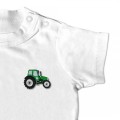 Boys Baby Tractor T Shirt - Green Embroidery