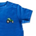 Boys Baby Tractor T Shirt - Green Embroidery