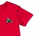 Organic Kids Tractor T Shirt - Green Embroidery