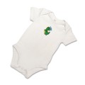 Organic Baby Body Suit - Green Dinosaur Embroidery