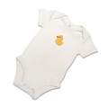 Organic Baby Body Suit - Yellow Duck Embroidery