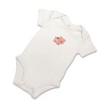 Organic Baby Body Suit - Pig Embroidery No 2