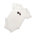 Organic Baby Body Suit - Vintage Tractor Red Embroidery