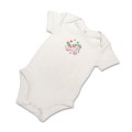 Organic Baby Body Suit - White Unicorn Embroidery