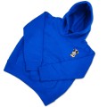 Organic Kids Cow Hoodie - Blue Embroidery