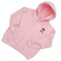 Organic Kids Cow Hoodie - Pink Embroidery