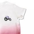 Baby Girls Organic Tractor T Shirt - Lilac Embroidery