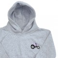 Organic Girls Tractor Hoodie - Lilac Embroidery