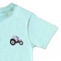 Organic Kids Tractor T Shirt - Lilac Embroidery