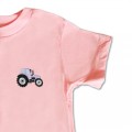 Organic Kids Tractor T Shirt - Lilac Embroidery