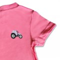 Organic Kids Tractor T Shirt - Lilac Embroidery