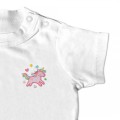 Baby Girls Organic Unicorn T Shirt - Lilac Embroidery