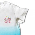 Baby Girls Organic Unicorn T Shirt - Lilac Embroidery