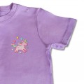 Baby Girls Organic Unicorn T Shirt - Lilac Embroidery