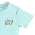 Organic Kids GIRLZ RULE T Shirt - Pastel Embroidery