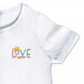 Organic Kids LOVE T Shirt - Pastel Embroidery