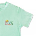 Organic Kids LOVE T Shirt - Pastel Embroidery