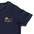 Organic Kids LOVE T Shirt - Pastel Embroidery