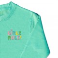 Girls 'Girlz Rule' Jumper - Pastel Embroidered