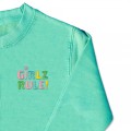 Girls 'Girlz Rule' Jumper - Pastel Embroidered