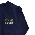 Girls 'Girlz Rule' Jumper - Pastel Embroidered