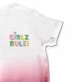 Organic Baby Girls T-Shirt - 'GIRLZ RULE' Embroidery