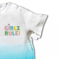 Organic Baby Girls T-Shirt - 'GIRLZ RULE' Embroidery