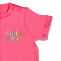 Organic Baby Girls T-Shirt - 'GIRLZ RULE' Embroidery