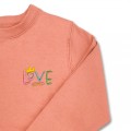 Girls 'LOVE' Jumper - Pastel Embroidery