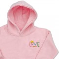 Girls Organic Hoodie - 'LOVE' Embroidery