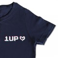 Organic Kids Gaming T Shirt - 'One Up' Embroidery