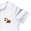 Organic Kids Digger T Shirt - Orange Embroidery