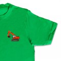 Organic Kids Digger T Shirt - Orange Embroidery