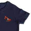 Organic Kids Digger T Shirt - Orange Embroidery