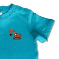 Baby Boys Digger T Shirt - Orange Embroidery