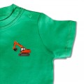Baby Boys Digger T Shirt - Orange Embroidery