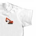 Baby Boys Digger T Shirt - Orange Embroidery