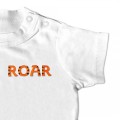 Baby Boys Organic ROAR T Shirt - Orange Embroidery